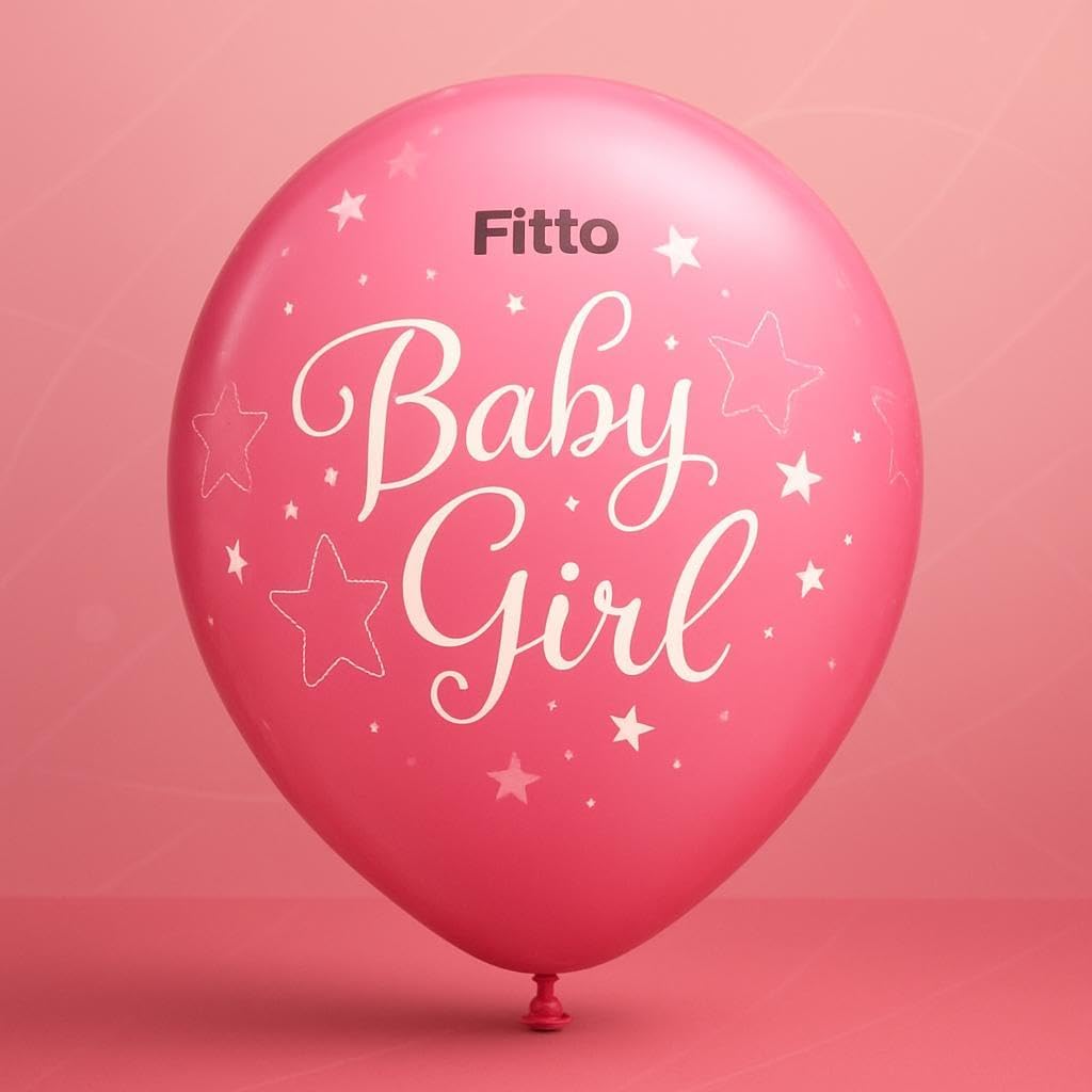 Baby Girl 12 Inch Balloons - 12 Pcs Per Card for Party Decor