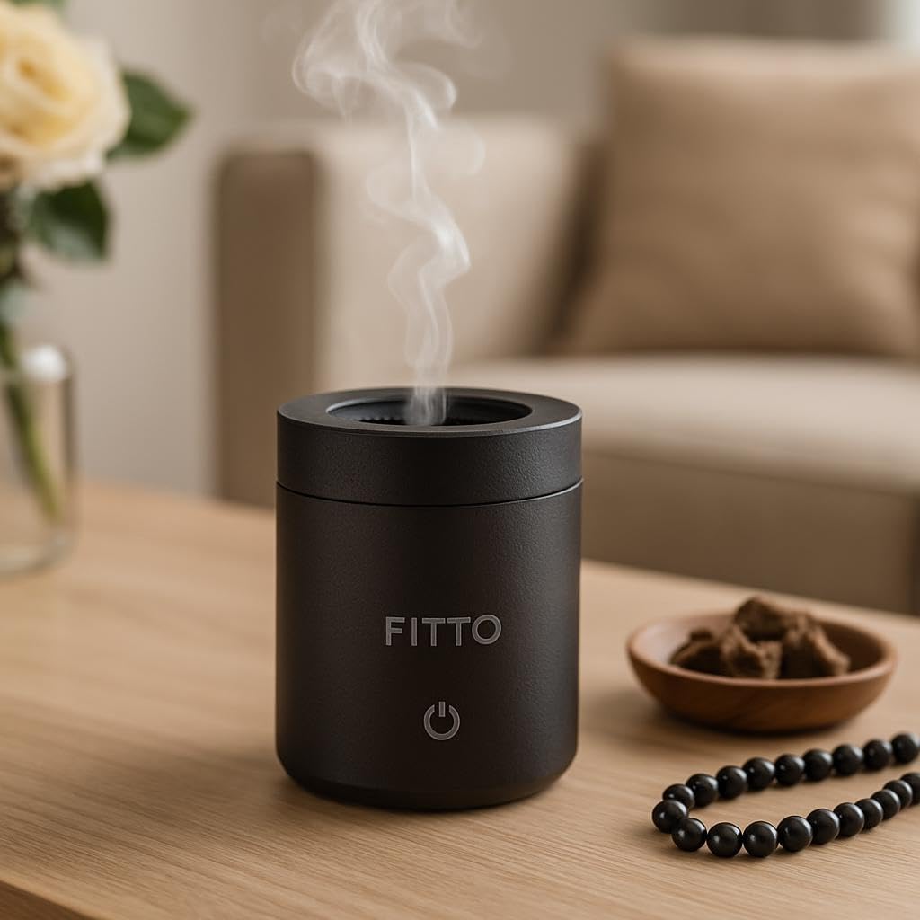 60 Pieces Electric Bakhoor Burners (Rechargeable USB – Portable Incense Burner for Home – Car – Office - Black)