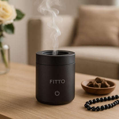 Electric Bakhoor Burner, Rechargeable USB, Portable Incense Burner for Home, Car, Office - Black