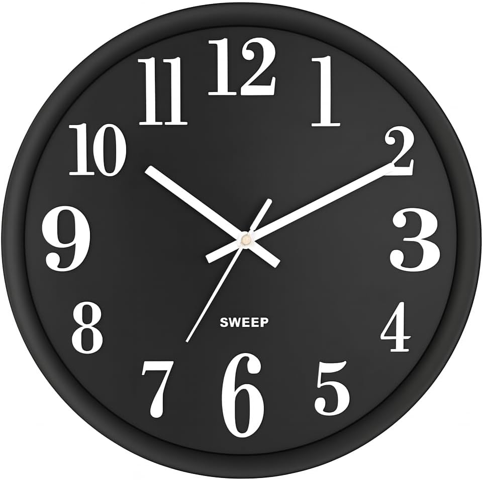 72 Pieces Wall Clock - Modern Minimalist Silent Quartz Clocks (Easy-to-Read Numbers – Perfect for Office – Living Room – Kitchen – or Bedroom - Stylish and Functional Timepiece)