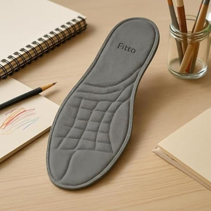 Foam Shoe Insoles Grey 1 Pair Size 35-46 - Cushioned Removable Comfort Insoles for Men & Women, Breathable Shock Absorbing Inserts