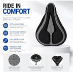 96 Pieces Bicycle Seat Covers (Padded Saddle Cushion with Breathable Mesh – Adjustable Drawstring and Non-Slip Fit for Road – Mountain and Exercise Bikes – Black)