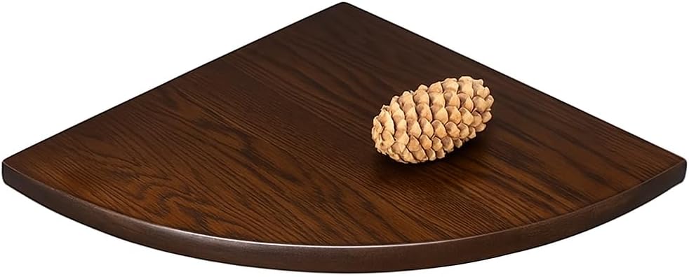 Wood Corner Shelves, Sunlife 7 inch, Rustic Walnut, 1PCS, Floating Wall, Round End, Wall Mounted Shelving, Speaker Display Bookshelves, Decor Accents, Bathroom