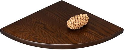 Wood Corner Shelves, Sunlife 7 inch, Rustic Walnut, 1PCS, Floating Wall, Round End, Wall Mounted Shelving, Speaker Display Bookshelves, Decor Accents, Bathroom