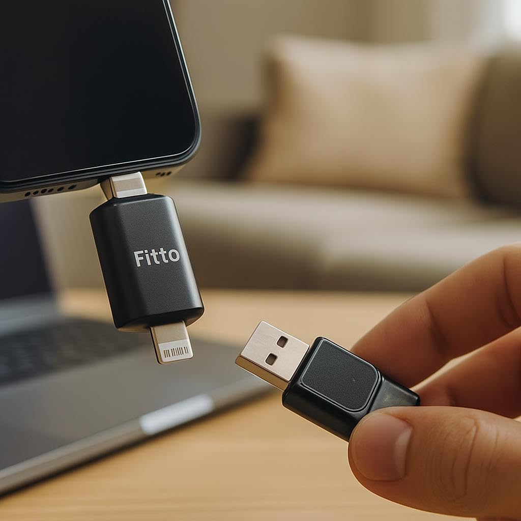 Lightning to USB OTG Adapter for Mobile - Black