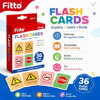 120 Pieces Traffic and Safety Signs Flash Cards (36-Piece Educational Road Sign Learning Set with Bright Illustrations and Portable Storage Box)