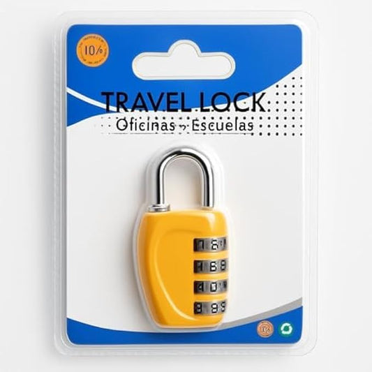 Travel Combination Lock - Resettable 3-Digit Number Lock for Luggage, Suitcase, Backpack, Locker, Briefcase - Compact Secure Padlock (Black)