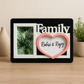 96 Pieces Family Photo Frames with Dual Picture Slots (Decorative Family Text – Black with White Border and Pink Love Shape)