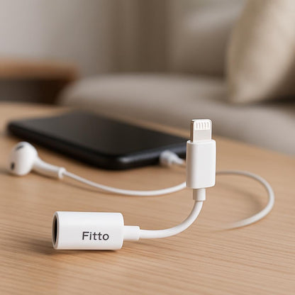 Lightning to 3.5mm Adapter for iPhone - Audio Aux Jack Dongle, White