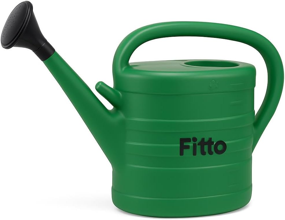 Green Plastic Watering Can with Long Spout - 8 Litre Capacity