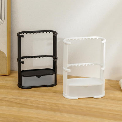 Three Layer Jewelry Storage Rack – Compact Design in White