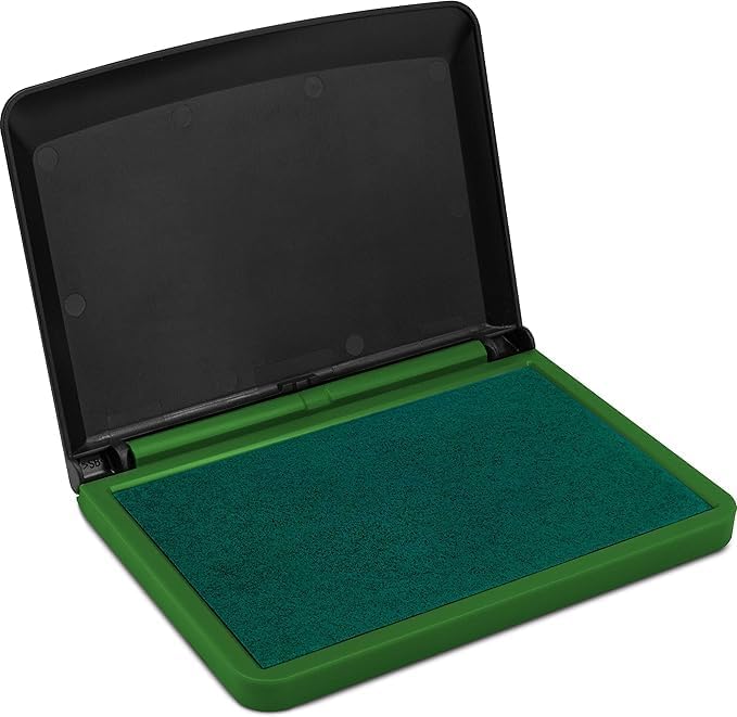 Stamp Pad – Premium Quick-Drying Ink for Clear, Smudge-Free Impressions – Ideal for Rubber & Polymer Stamps – Long-Lasting, Non-Toxic, Ink Pad for Office, Crafting, and DIY Projects, Green