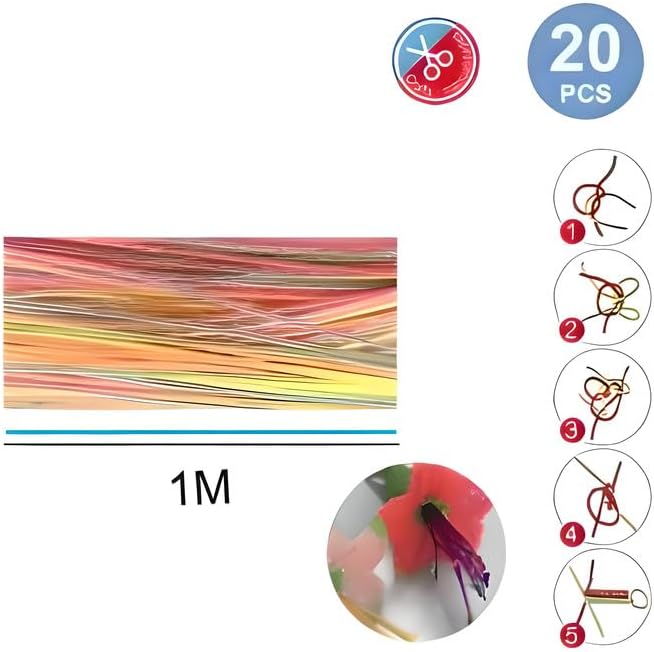120 Pieces Braided Rope 20 Pieces 1M Mixed Colors for Crafting (DIY Projects – and Decorations)