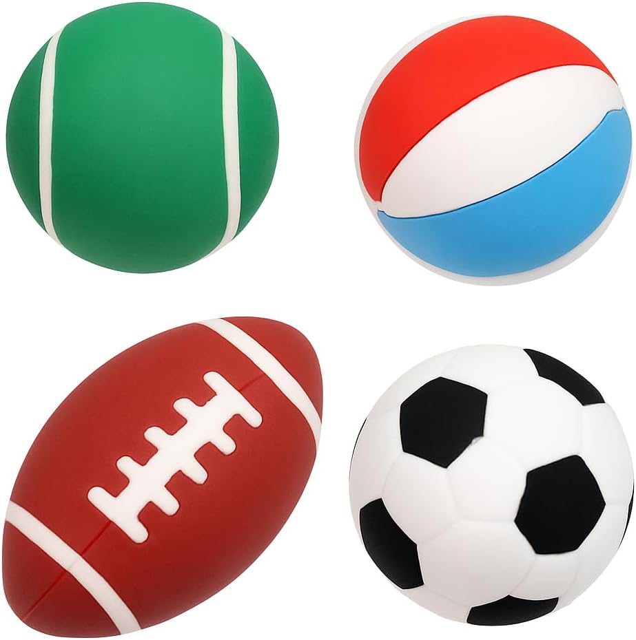 120 Pieces Play Ball Shaped Erasers 4 Pack Assorted Colors for School (Art & Office)