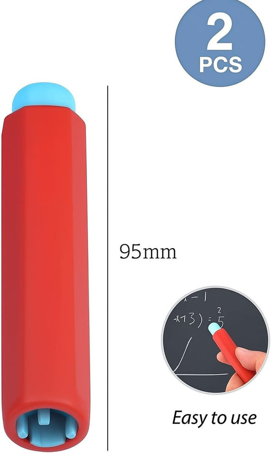 Chalk Holder 2 Pack, Multi-Color, Durable Plastic, Ideal for Classroom and Office Use