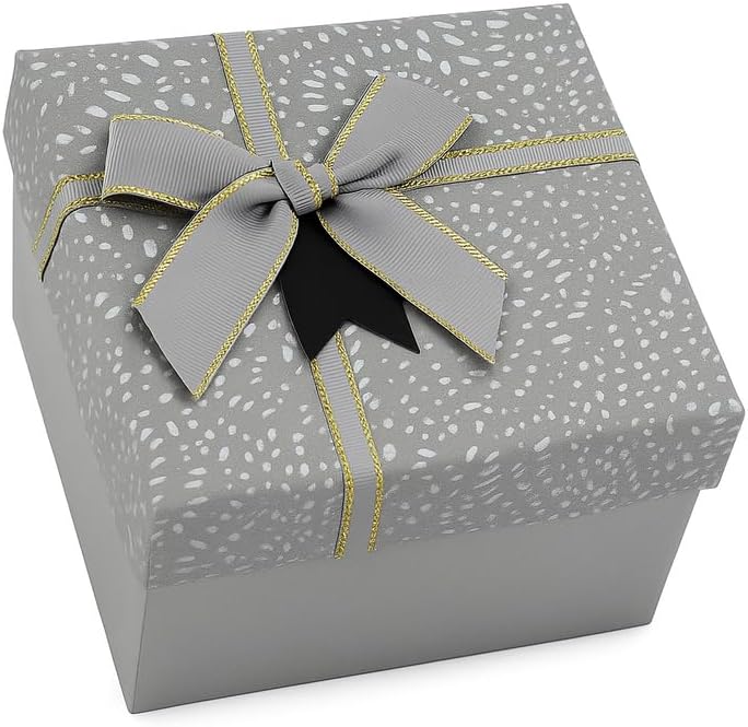 Square Paper Box 13x13.5x8cm Gray, Gift, Decorative Box for Home and Office