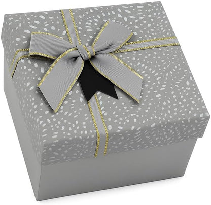 Square Paper Box 13x13.5x8cm Gray, Gift, Decorative Box for Home and Office