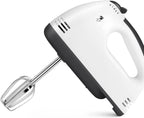 96 Pieces Electric Hand Mixer 7-Speeds (Powerful Handheld Mixer with Turbo Boost – Lightweight and Ergonomic Design – White – Perfect for Baking – Whipping – Mixing and Beating)