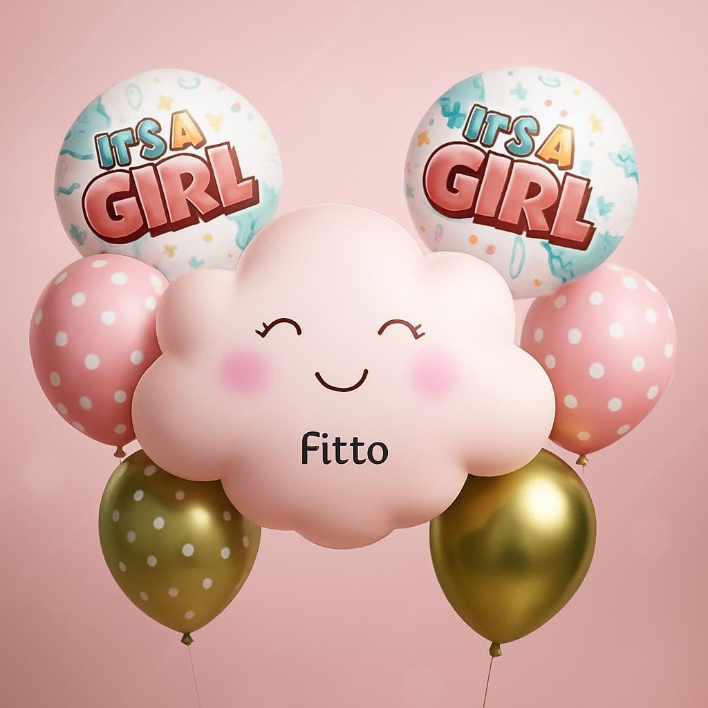 It's a Girl Balloons Set 8 Pieces per Card | Party Decorations, Birthday Supplies, Kids Event Accessories