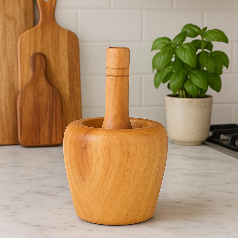 96 Pieces Wooden Mortar and Pestle Sets for Grinding Spices and Herbs (Natural Wood Kitchen Tool)
