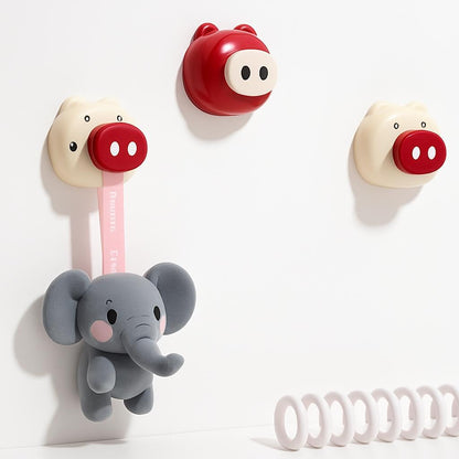 Cartoon Suction Cup Hooks – Fun Cream & Red Design - Pack of 2