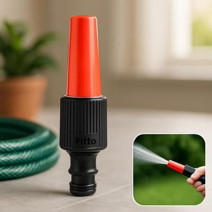 5-Inch Snap-In Spray Nozzle with Black Base and Red Tip for Hoses