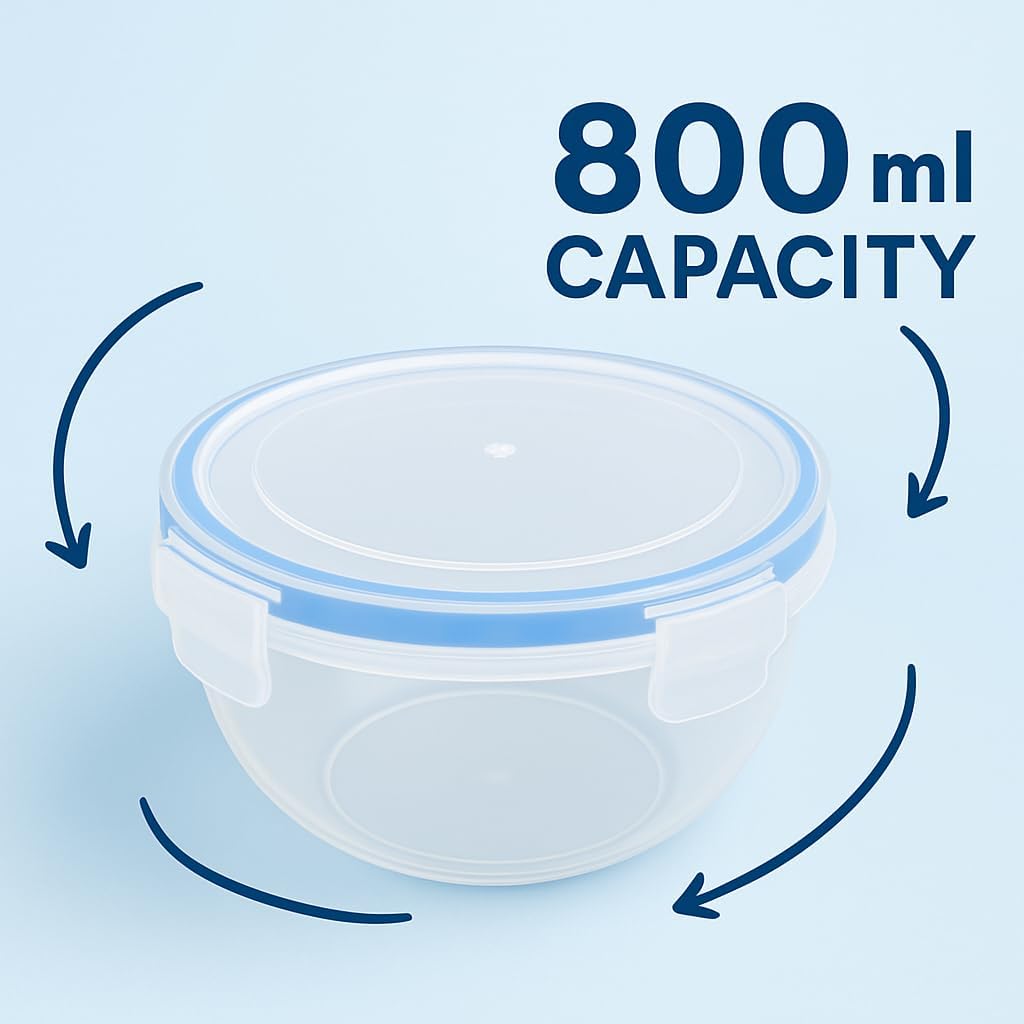 120 Pieces Food Storage Boxes (800ml - Airtight – BPA-Free – Leak-Proof Container for Pantry – Kitchen – & Meal Prep - Durable Plastic – Stackable – Microwave & Dishwasher Safe)