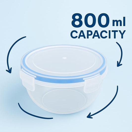 Food Storage Box 800ml - Airtight, BPA-Free, Leak-Proof Container for Pantry, Kitchen, & Meal Prep - Durable Plastic, Stackable, Microwave & Dishwasher Safe