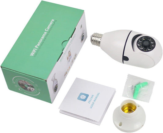 Fitto WiFi Panorama Camera – 360° HD Smart Security Camera with Motion Detection, Night Vision, Two-Way Audio, Remote Access & Real-Time Alerts for Home and Office Surveillance