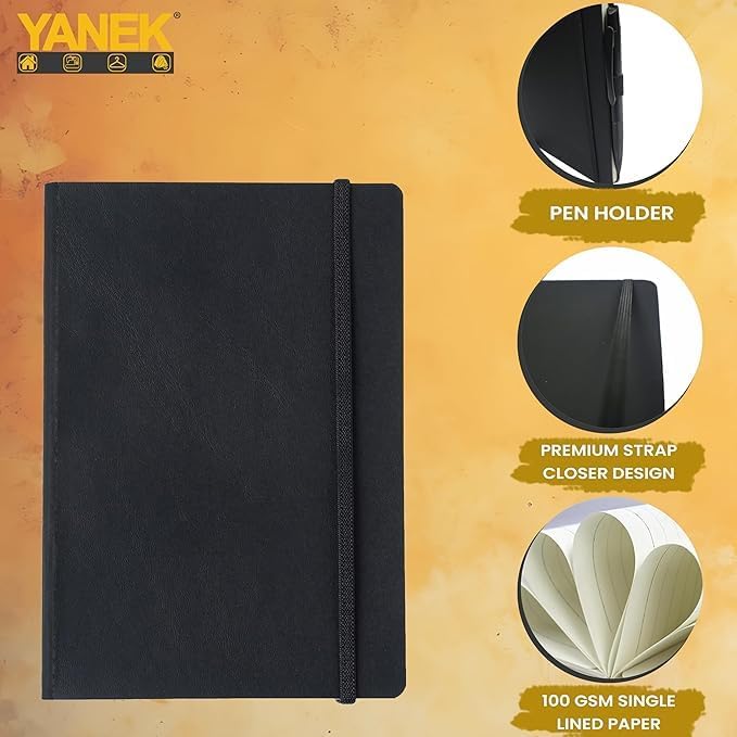 96 Pieces A5 Lined Notebook 100 Sheets (80gsm 21.9x14.5cm Black Cover)
