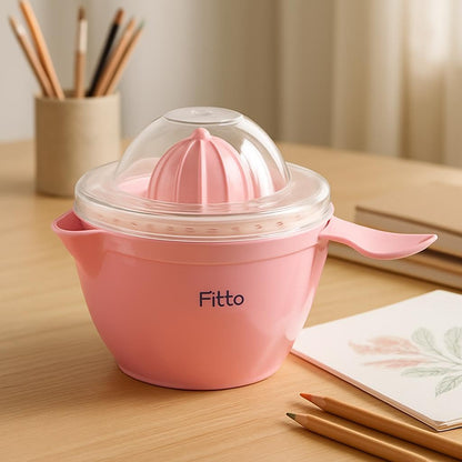 Juicer Plastic, Manual Fruit Juicer Machine, Portable Citrus Squeezer for Orange, Lemon, Grapes, Freshly Squeezed Juice, Kitchen Accessory with Two-Speed Control and Easy Cleaning