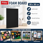 240 Pieces Black Foam Boards (20 x 30 cm Lightweight Smooth Craft Sheet for School Projects – Displays – Presentations and Model Making)