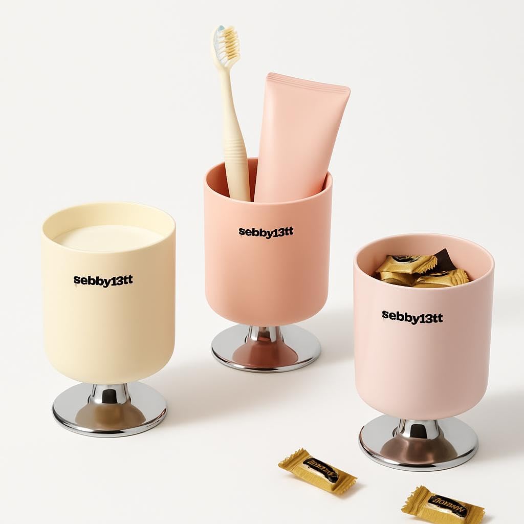 High Footed Mouthwash Cup - Cream Color