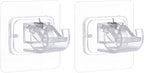 240 Pieces Nail-Free Adjustable Rod Holders (Transparent & White – PVC – 6×6 cm – Pack of 2)