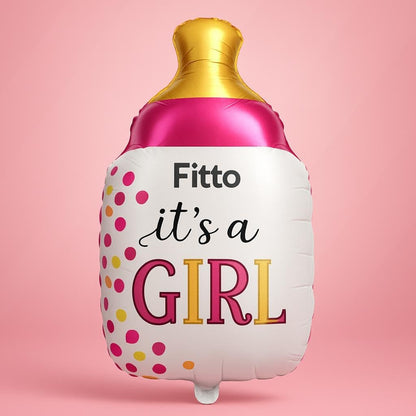 Foil Balloon Feeding Bottle Shape Its a Girl Pink Color
