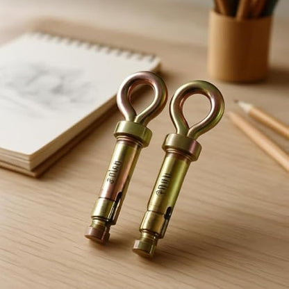 Expansion Screw Closed Hook Anchor Bolt - Wall Anchor Hook Bolt for Concrete Brick Masonry Screw Anchor Fixings, Pack of 2