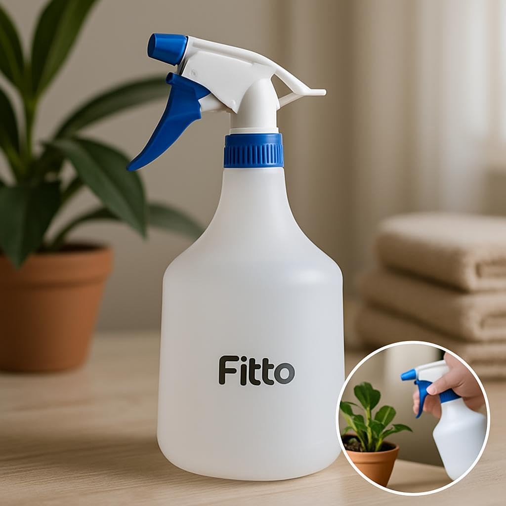 120 Pieces 1 Litre Clear Plastic Spray Bottles with Nozzle for Cleaning and Gardening