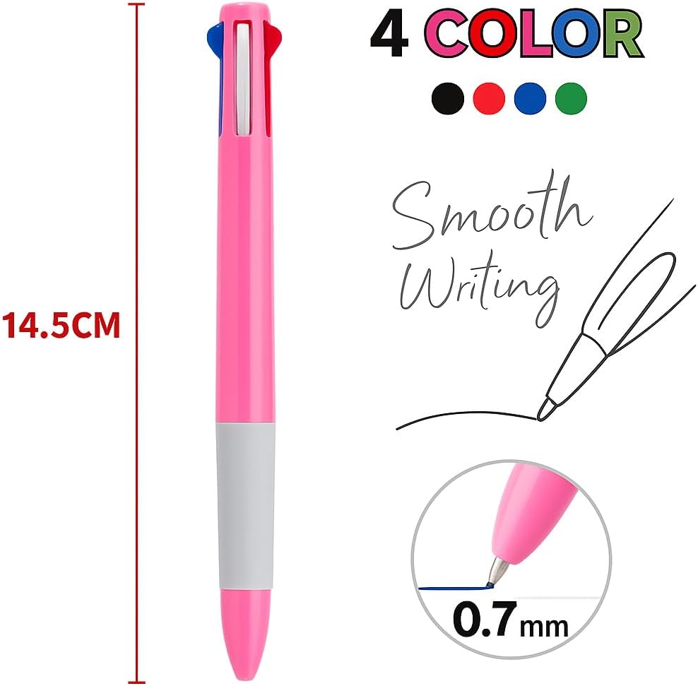 144 Pieces 0.7mm 4 in 1 Ball Point Pens (14.5cm Innovative Multi-Function Writing Tool)