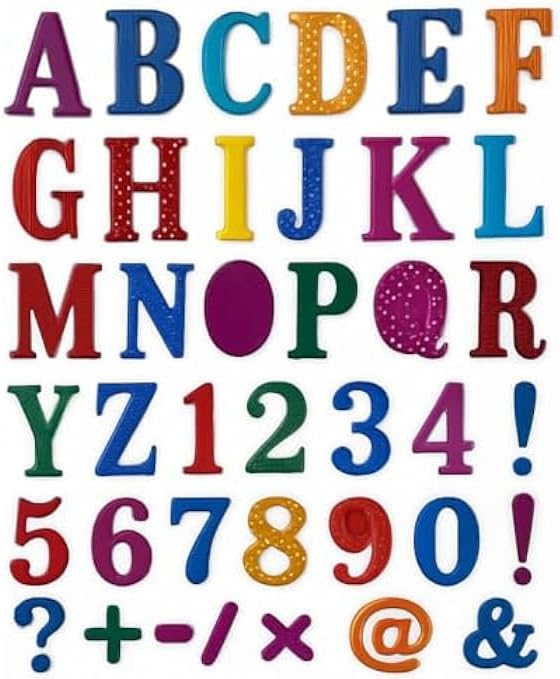 144 Pieces English Alphabet & Number Stickers (1-9 with Arithmetic Symbols for Kids – Classroom – Crafts – Scrapbooking – Homeschool)