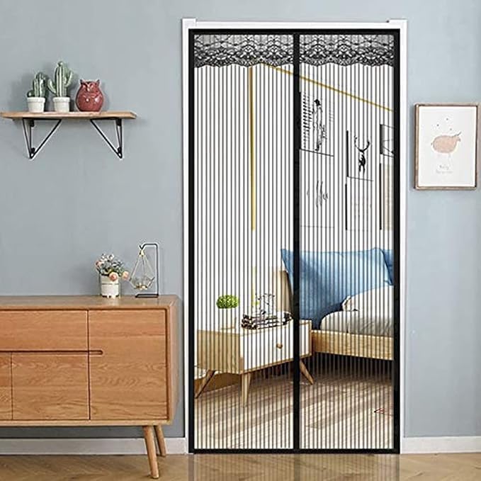 Magic Mesh Hands-Free Retractable Screen Door – Magnetic Closure, Easy Installation, Bug Protection, Fits Most Doors