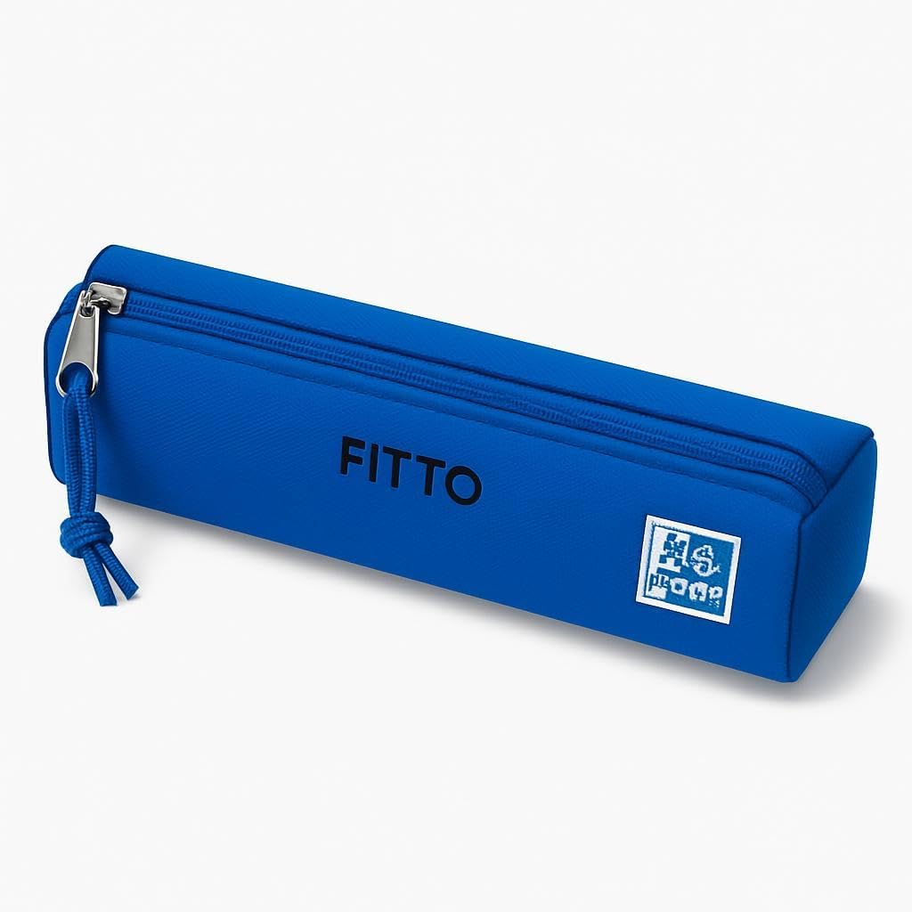 Blue Pencil Case 21x3x3cm Compact Stationery Organizer for School & Office