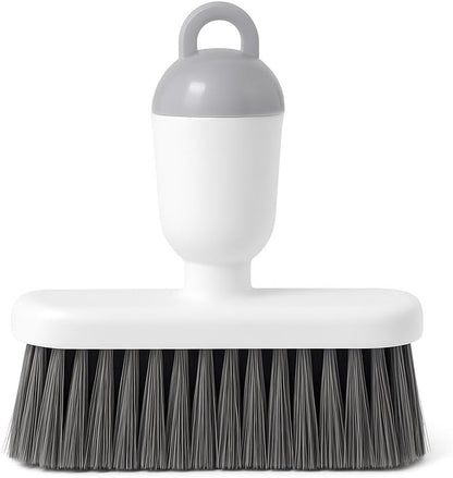 Ergonomic Keyboard Cleaning Brush - Compact White and Grey Design