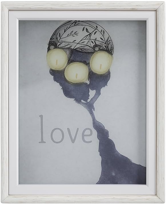 Off White Wooden Photo Frame with White Border 8x10 Inch for Home Decor