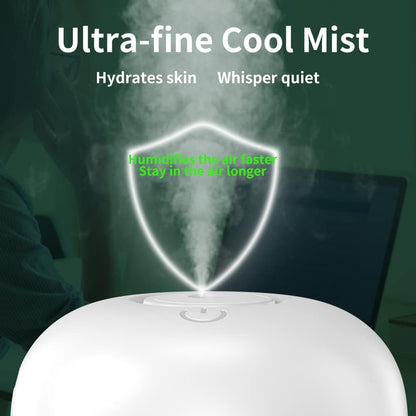 Mist Humidifiers, Bedroom, Cute Water Drops, Light Effects, Air Diffuser, For Baby Home Office, White
