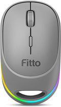 96 Pieces Rechargeable Wireless Mice with Rainbow Backlight - Grey