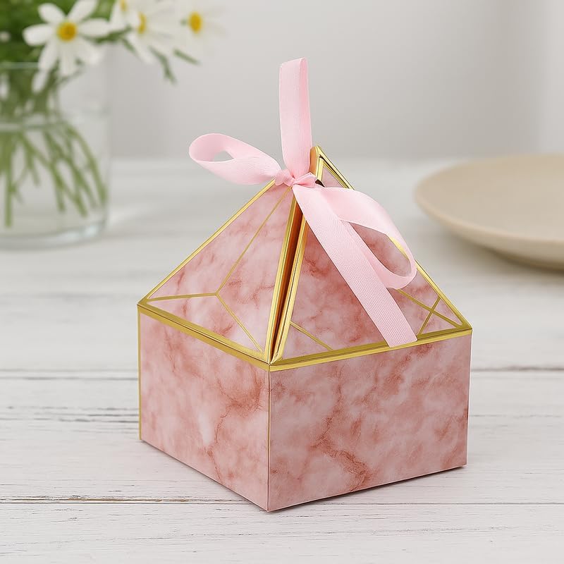 12 Pieces Pink Candy Box 4.3x8.5x10cm for Sweets, Chocolates, Party Favors, Storage