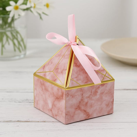 12 Pieces Pink Candy Box 4.3x8.5x10cm for Sweets, Chocolates, Party Favors, Storage