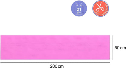 Crepe Paper Roll 200cm x 50cm Light Pink for Crafts, Decorations, and DIY Projects