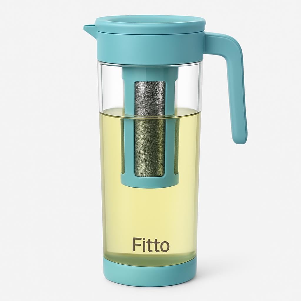 96 Pieces Tea Filter Cooling Kettles (Infuser Design in Lake Water Blue & Mint Green – 1.5L)
