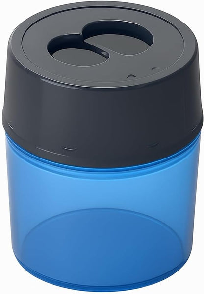 Pencil Sharpener with Container, Blue - Compact, Easy to Use for Office & School